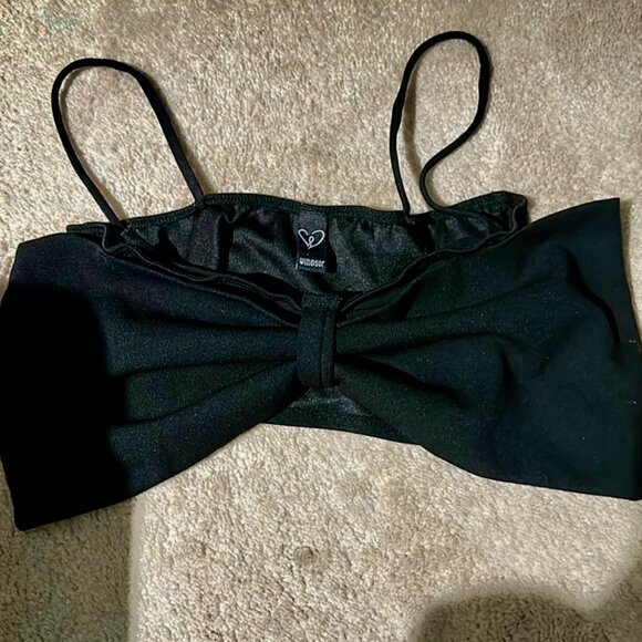NWT Windsor Sz S Adorable Black Crop Top w Large Bow - Picture 4 of 8